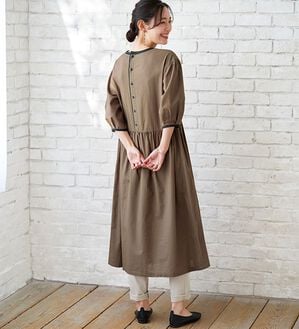 BELLUNA（ベルーナ）の「＜＆ｃｏｃｏｃｈｉ＞コットンリネン素材配色デザインワンピース（シャツワンピース）」｜詳細画像