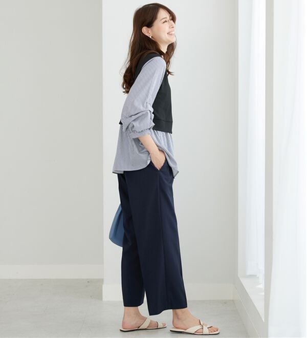 BELLUNA（ベルーナ）の「異素材切替袖タックデザインチュニック（チュニック）」｜詳細画像