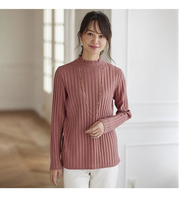 BELLUNA（ベルーナ）の「ウール入りウォッシャブルセーター（ニット・セーター）」｜詳細画像