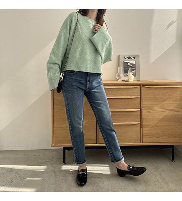 GeeRA（ジーラ）の「ふわふわ素材ワイドスリーブショートニット（ニット・セーター）」｜詳細画像