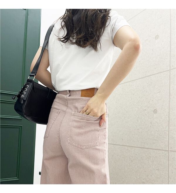 GeeRA（ジーラ）の「オリジナルパッチハイウエストデニム（ワイドパンツ・ガウチョ）」｜詳細画像