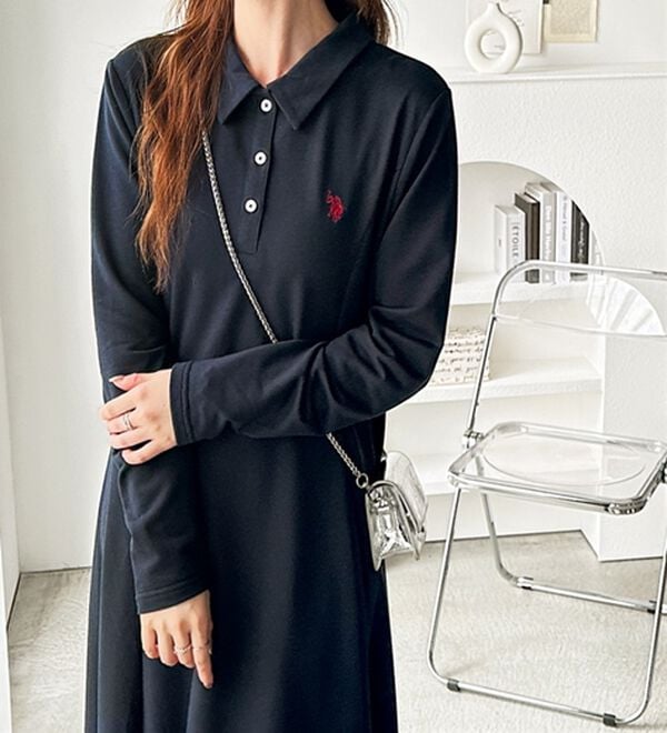 GeeRA（ジーラ）の「【U.S. POLO ASSN.】ポロ衿カットソーワンピース（その他ワンピース）」｜詳細画像