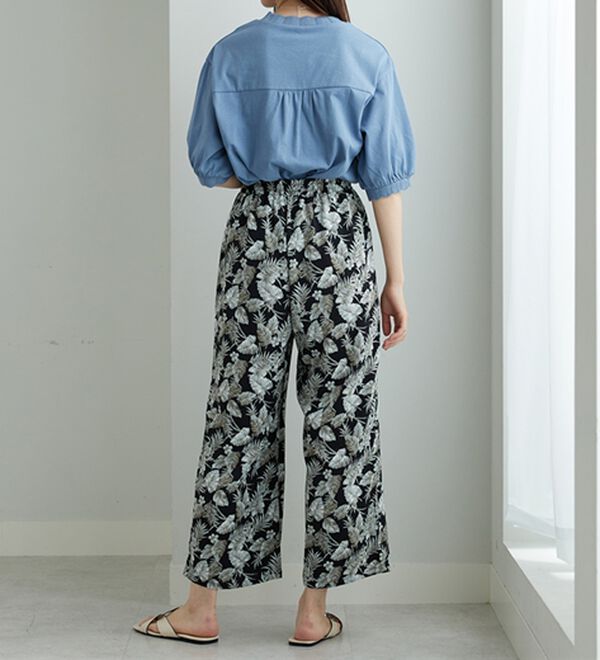 BELLUNA（ベルーナ）の「ヒンヤリ冷感！プリントワイドパンツ（ワイドパンツ・ガウチョ）」｜詳細画像