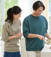 「＜シンプル＆プラス＞長く着られるライトトレーナー（メンズＴシャツ）」