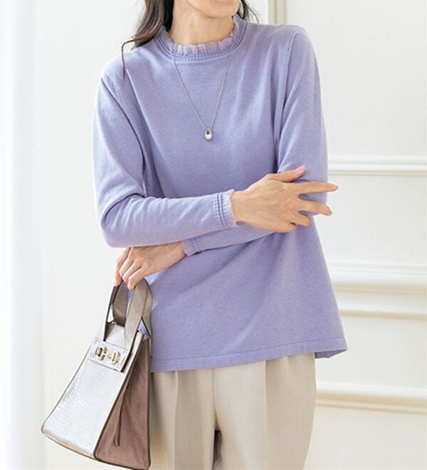 ルフラン（ルフラン）の「顔まわりで彩る＊デザイン衿ニット（ニット・セーター）」｜詳細画像