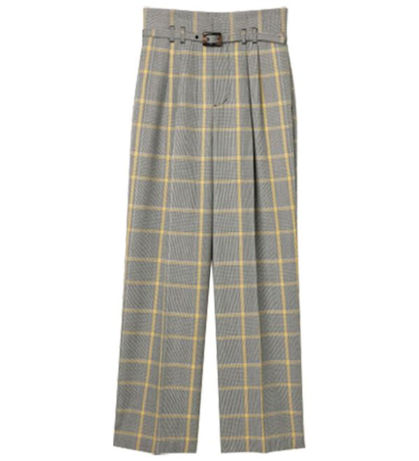 RANAN（ラナン）の「チェック柄細ベルトワイドパンツ（フルレングスパンツ）」｜詳細画像