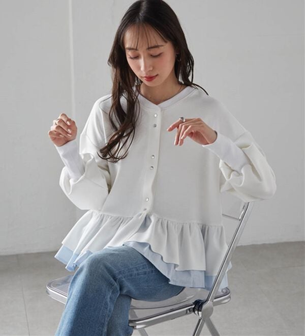 RANAN（ラナン）の「フリルぺプラムショートカーデ（その他カーディガン）」｜詳細画像