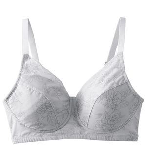 LAVIENNE（ラヴィエンヌ）の「涼感・風ブラ　プラスフィット（ブラジャー）」｜アイスグレー(花柄)