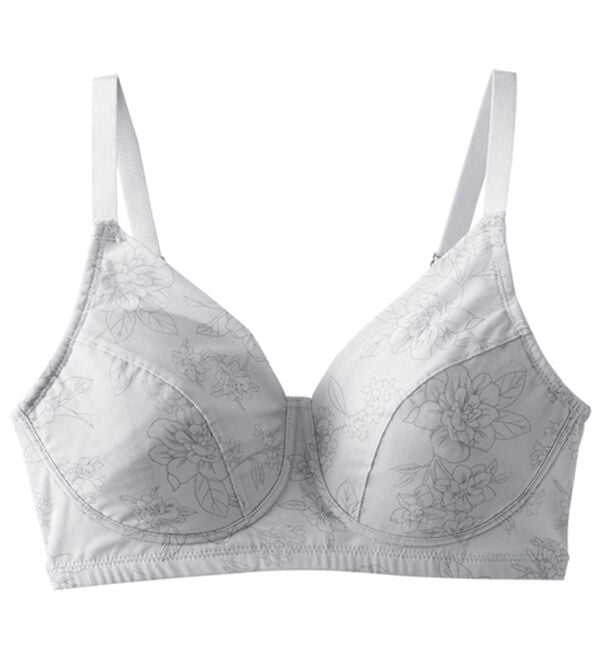 LAVIENNE（ラヴィエンヌ）の「涼感・風ブラ　プラスフィット（ブラジャー）」｜アイスグレー(花柄)
