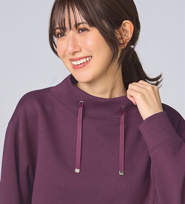 BELLUNA（ベルーナ）の「なめらかタッチ！もっちりん裾ジッププルオーバー（カットソー）」｜詳細画像