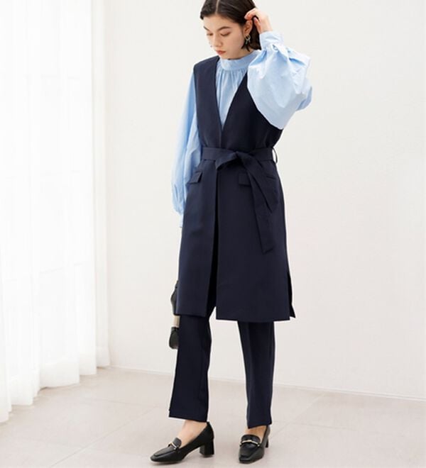 GeeRA（ジーラ）の「【２点セット】ロングジレセットアップスーツ（パンツスーツ）」｜詳細画像