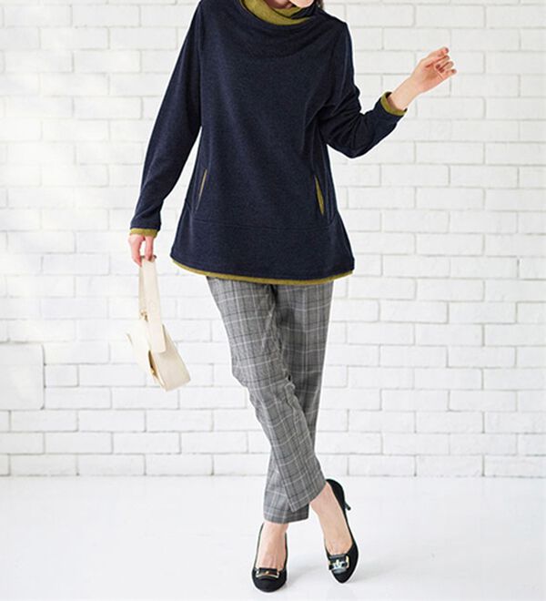 BELLUNA（ベルーナ）の「衿デザイン配色チュニック（チュニック）」｜詳細画像