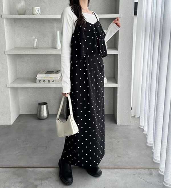 GeeRA（ジーラ）の「フリルキャミワンピース（カットソーワンピース）」｜詳細画像