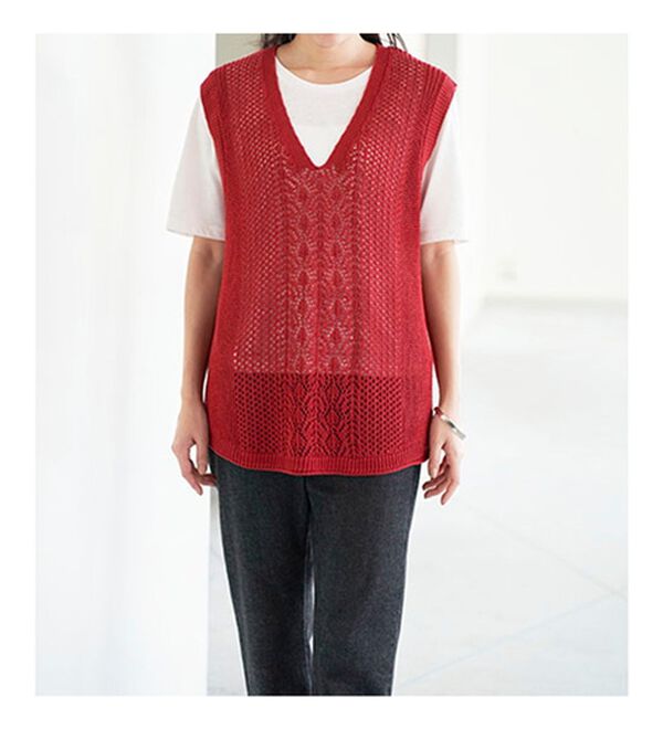 BELLUNA（ベルーナ）の「透かし編みが涼し気なニットベスト（ベスト）」｜詳細画像