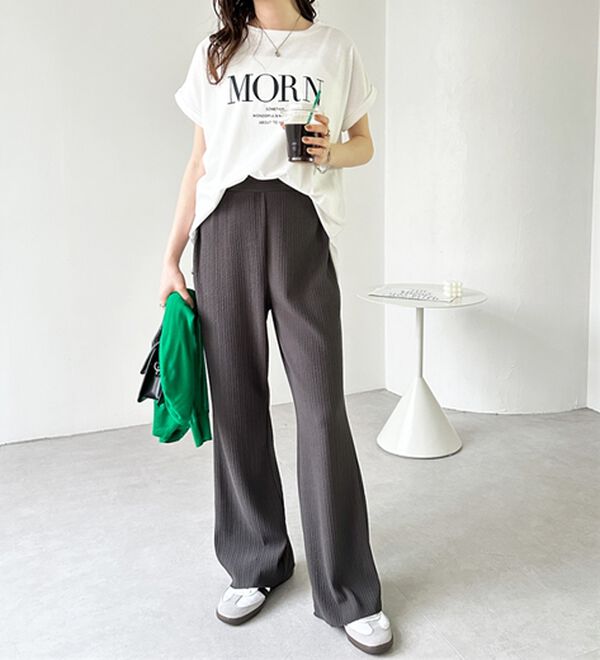 GeeRA（ジーラ）の「セルフカット美脚魅せセミフレアパンツ（フルレングスパンツ）」｜詳細画像