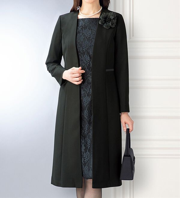 ルフラン（ルフラン）の「上品レースのワンピースアンサンブル（ブラックフォーマル（喪服・礼服））」｜詳細画像