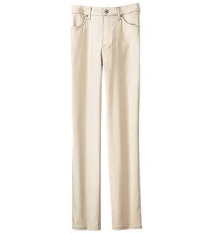 BELLUNA（ベルーナ）の「ヒンヤリ速乾！綿サテンストレッチカラーパンツ（フルレングスパンツ）」｜ライトベージュ