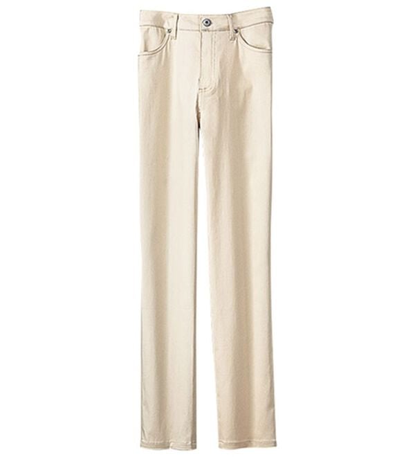 BELLUNA（ベルーナ）の「ヒンヤリ速乾！綿サテンストレッチカラーパンツ（フルレングスパンツ）」｜ライトベージュ