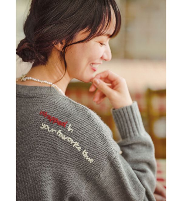 BELLUNA（ベルーナ）の「配色刺しゅう使いニットカーディガン（ニットカーディガン）」｜詳細画像