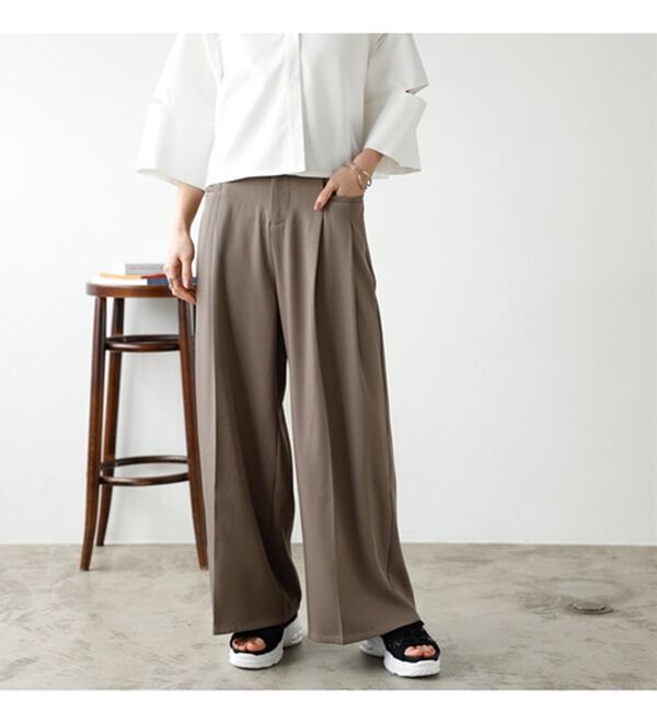 GeeRA（ジーラ）の「２タックデザインポケットワイドパンツ（フルレングスパンツ）」｜詳細画像