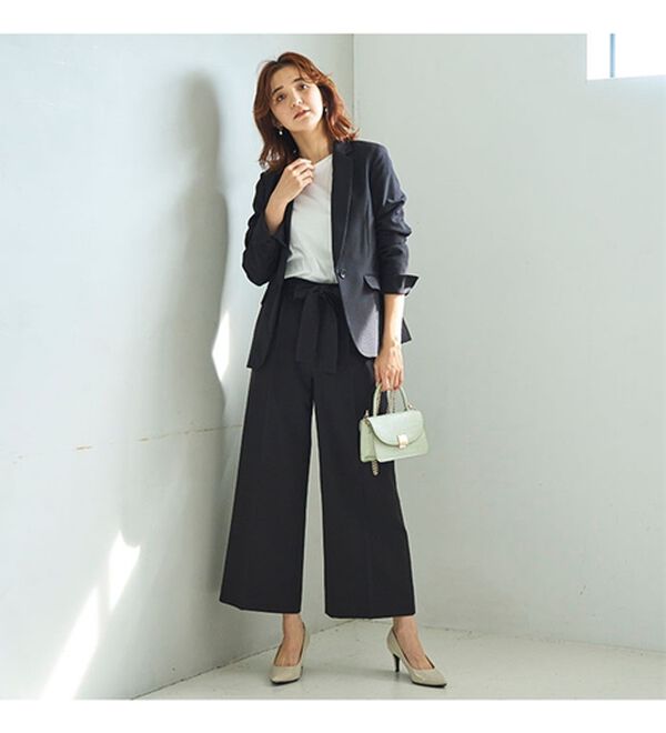 GeeRA（ジーラ）の「【2点セット】選べるボトム！洗えて型くずれしないパンツスーツセット（パンツスーツ）」｜詳細画像