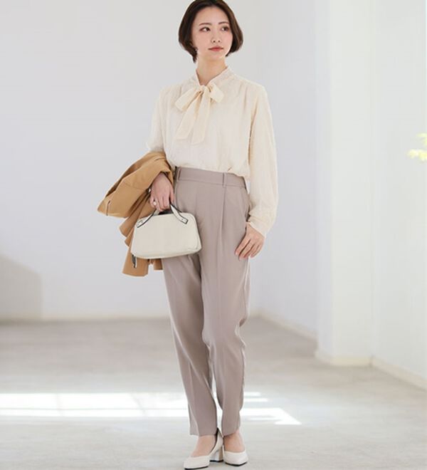 A HAPPY MARILYN（アハッピーマリリン）の「【Ｌ～６Ｌ】＜低身長さん高身長さん対応＞スラっと美脚ストレッチテーパードパンツ（テーパードパンツ）」｜詳細画像