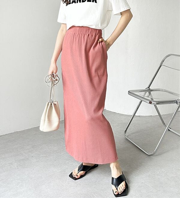 GeeRA（ジーラ）の「【着回し力◎】楽ちんすっきり見え！リブロングスカート（ロングスカート）」｜詳細画像