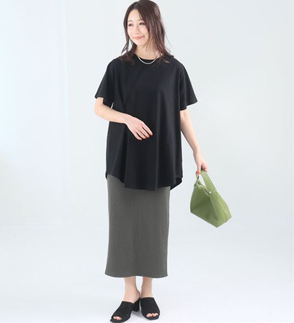 A HAPPY MARILYN（アハッピーマリリン）の「【Ｌ～９Ｌ】まるで魔法のお腹カバー、綿１００％裾フレアＴシャツ。（Tシャツ）」｜詳細画像