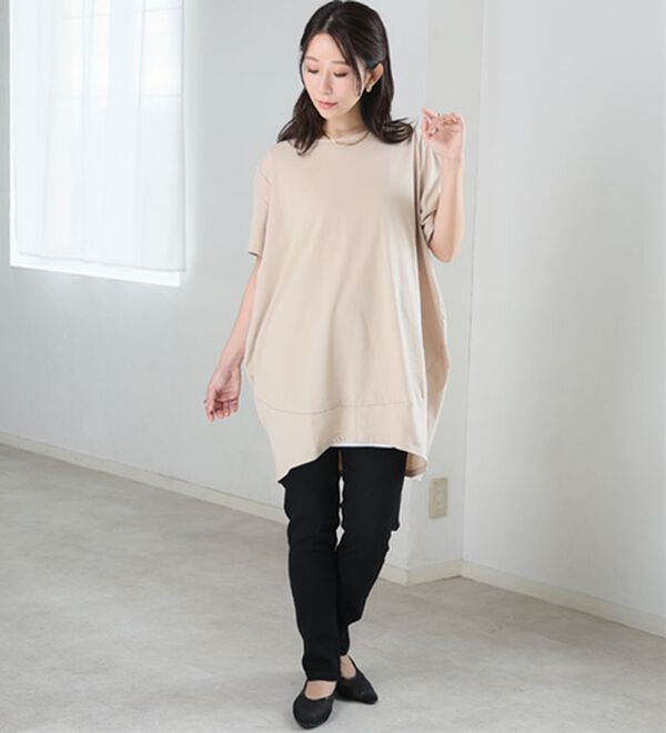 A HAPPY MARILYN（アハッピーマリリン）の「【Ｍ～８Ｌ】選べる袖！コク－ンシルエットチュニック（チュニック）」｜詳細画像