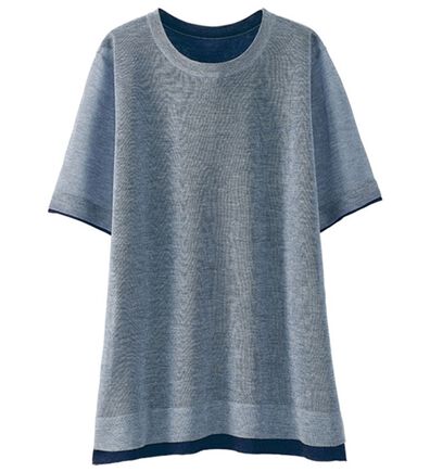 BELLUNA（ベルーナ）の「重ね着風配色シアーニットプルオーバー（ニット・セーター）」