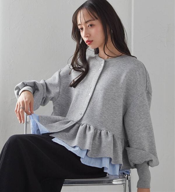 RANAN（ラナン）の「フリルぺプラムショートカーデ（その他カーディガン）」｜詳細画像