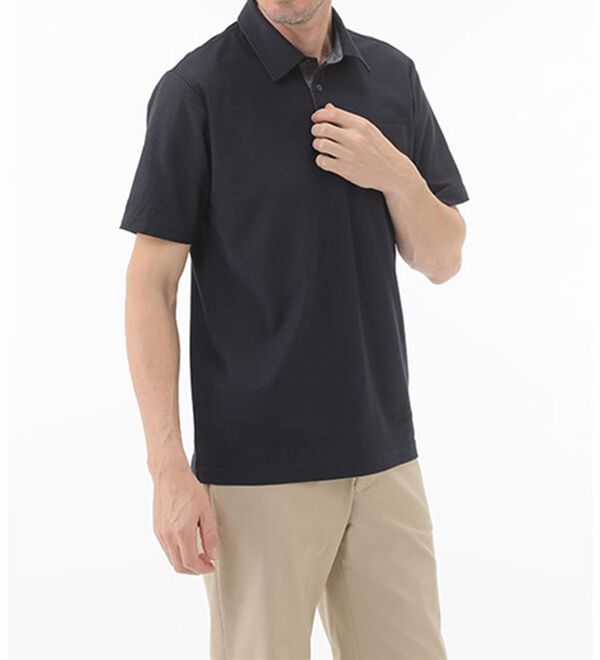 「＜パトリチオ　フランチェスカ＞ラクしてきちんと涼感サッカーポロシャツ（メンズポロシャツ）」｜詳細画像