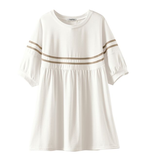 BELLUNA（ベルーナ）の「【Ｌａｇｒｉｌｕａ】配色ライン使いカットソーチュニック（チュニック）」｜詳細画像