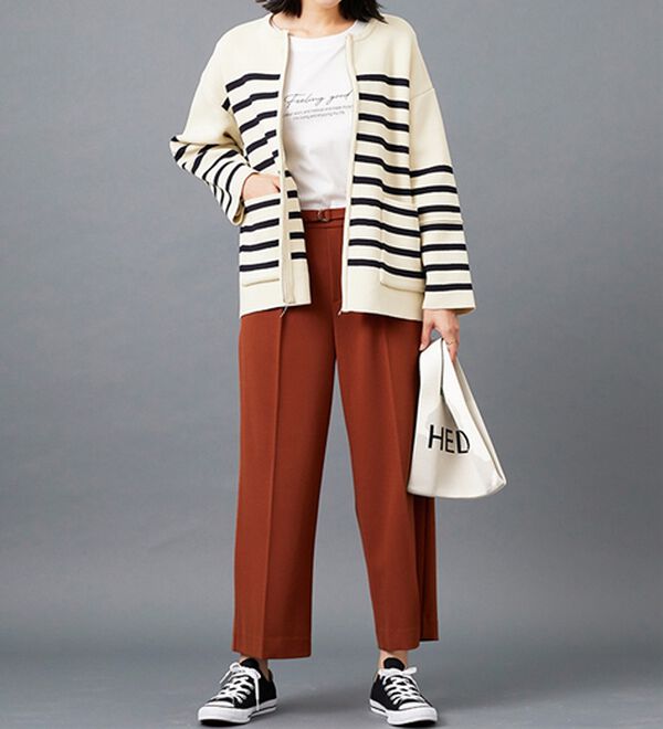 BELLUNA（ベルーナ）の「サマ見え（Ｗ）ベルト付ワイドパンツ（ワイドパンツ・ガウチョ）」｜詳細画像