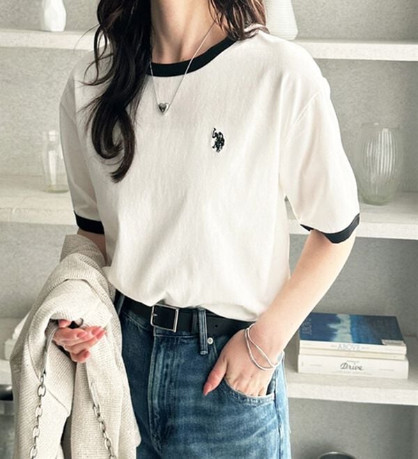 GeeRA（ジーラ）の「【ＵＳ．ＰＯＬＯ．ＡＳＳＮ】接触冷感リンガーＴシャツ（Tシャツ）」｜詳細画像