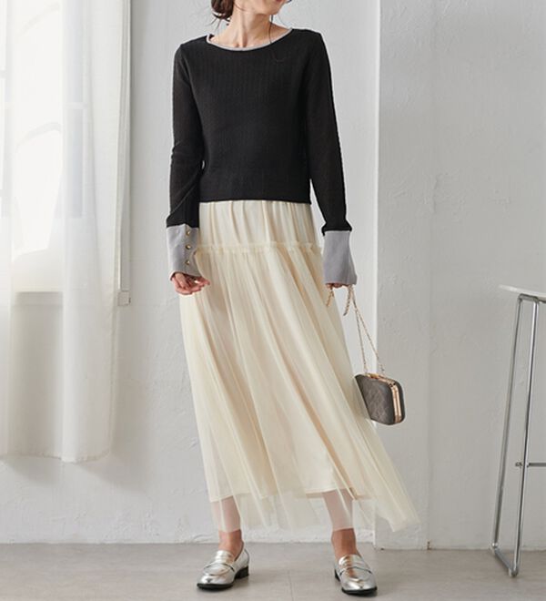 RANAN（ラナン）の「配色デザインプルオーバー（ニット・セーター）」｜詳細画像