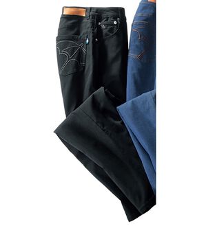 ルフラン（ルフラン）の「〔ａ・Ａ・Ｐ〕刺しゅうストレッチ美脚パンツ（フルレングスパンツ）」｜黒