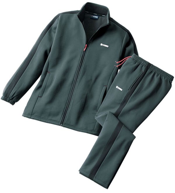 「【２着組】＜ケー・スイス＞暖か機能付き快適アクティブジャージスーツ上下２着組（ビジネススーツ）」｜詳細画像