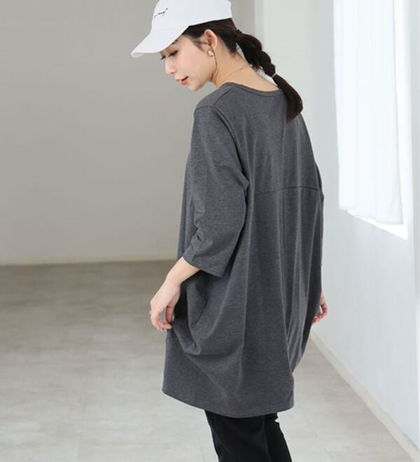 A HAPPY MARILYN（アハッピーマリリン）の「【Ｍ～８Ｌ】選べる袖！コク－ンシルエットチュニック（チュニック）」｜詳細画像