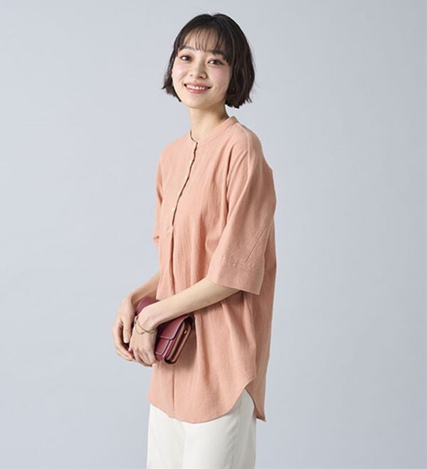 BELLUNA（ベルーナ）の「綿１００％ワッシャー素材ゆったりドルマンブラウス（ブラウス）」｜詳細画像