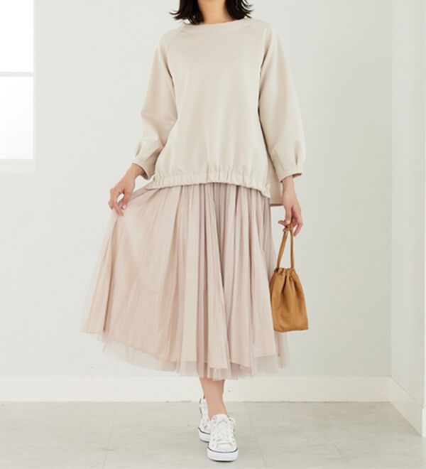 BELLUNA（ベルーナ）の「軽やか！メッシュダンボールプルオーバー（カットソー）」｜詳細画像