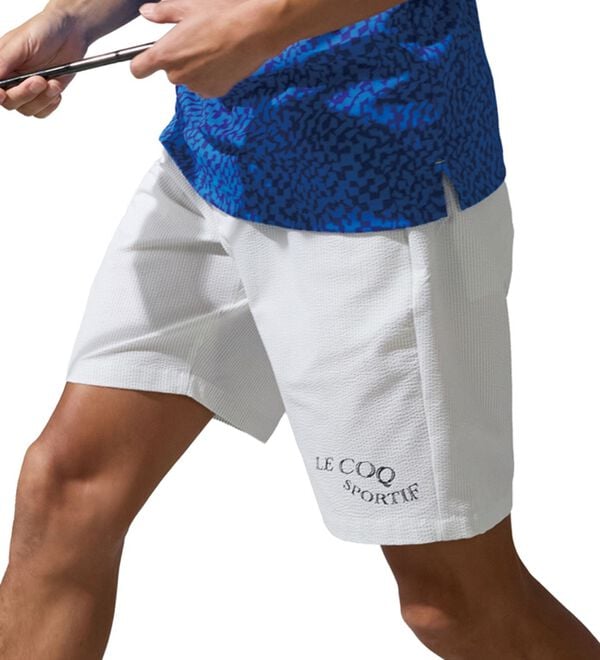 「＜ルコックスポルティフ＞サッカーストライプショートパンツ（メンズハーフパンツ）」｜詳細画像