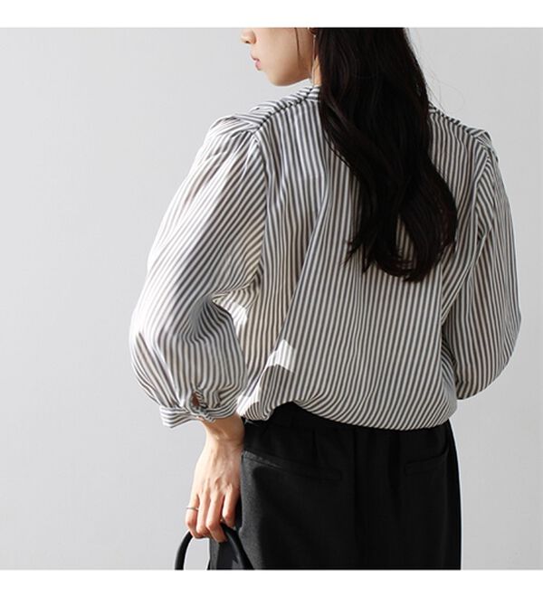 GeeRA（ジーラ）の「シルエットきれい！上品7分袖デザインブラウス（ブラウス）」｜詳細画像