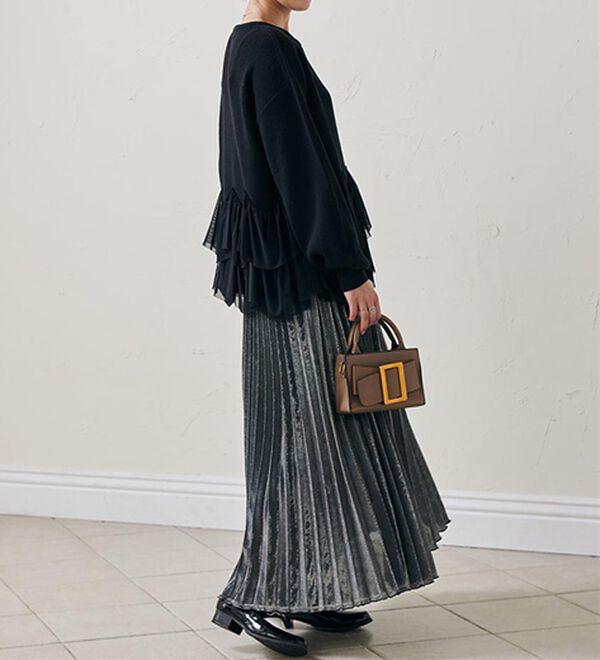 RANAN（ラナン）の「＜ムースタッチライト＞洗える！裾チュールドッキングニット（ニット・セーター）」｜詳細画像