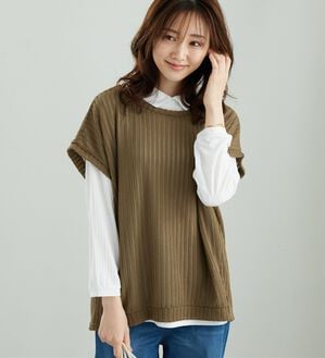 BELLUNA（ベルーナ）の「【インナー付き】透かしドルマンベストアンサンブル（アンサンブル）」｜詳細画像