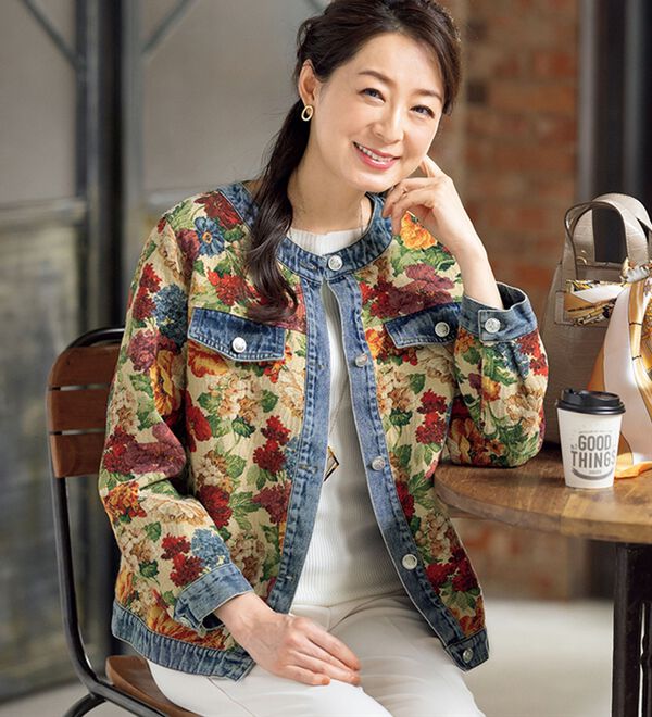 ルフラン（ルフラン）の「デニム切替えゴブランジャケット（その他ジャケット）」｜詳細画像