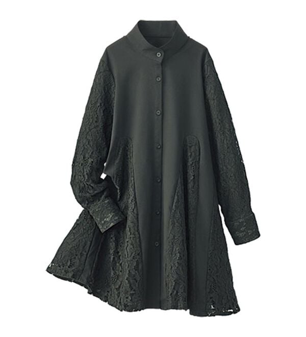 BELLUNA（ベルーナ）の「レース切り替えフレアチュニック（フルレングスパンツ）」｜詳細画像