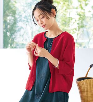 BELLUNA（ベルーナ）の「＜＆ｃｏｃｏｃｈｉ＞リネンコットン素材ゆったりドルマンカーディガン（ニットカーディガン）」｜詳細画像