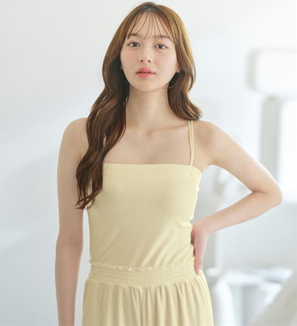 YU'NOW（ユナウ）の「＜リボンカーデ&times;ロングパンツ＞ぷるるん谷間のルームウェア３点セット（パジャマ・ルームウェア）」｜詳細画像