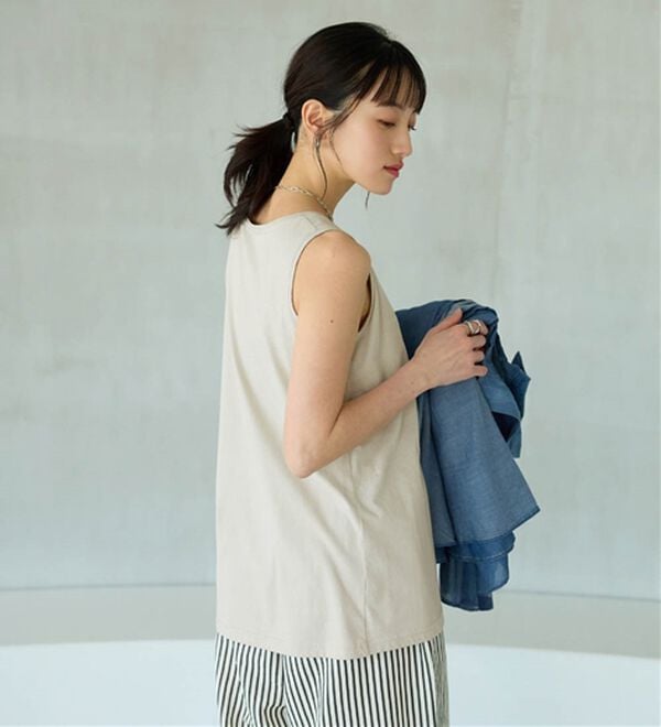 BELLUNA（ベルーナ）の「ヒンヤリ！綿１００％サマ見えタンクトップ（タンクトップ・キャミソール）」｜詳細画像